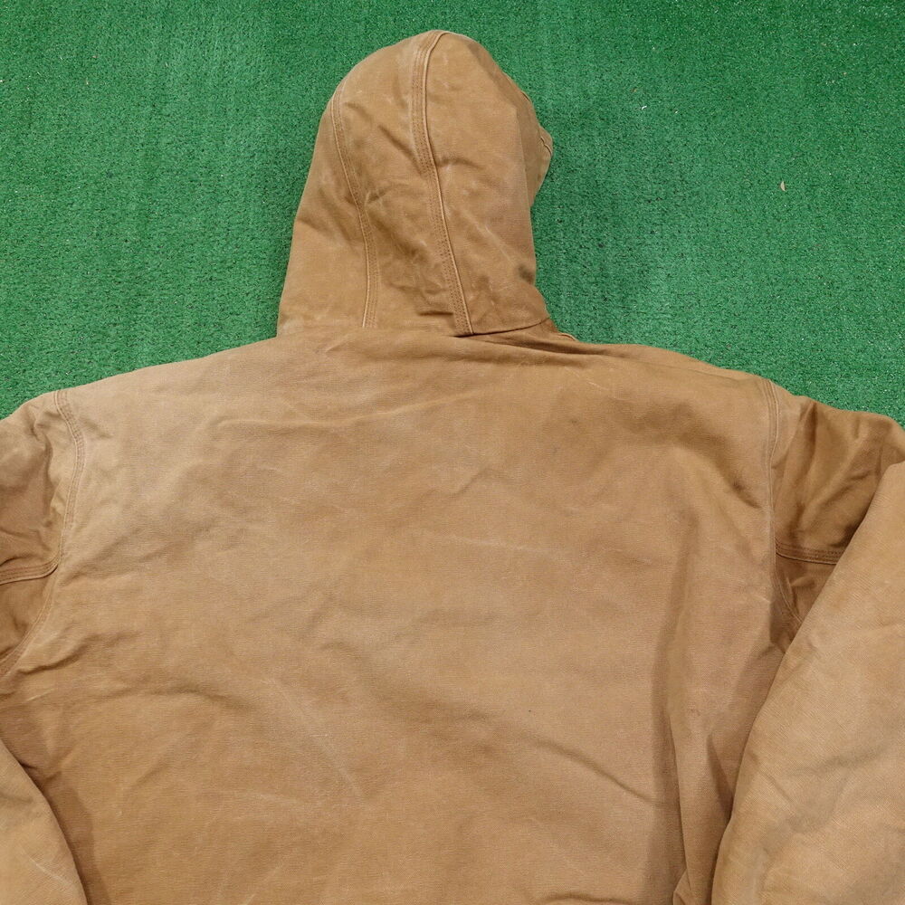 VINTAGE CARHARTT J140 BRN DUCK‎ CANVAS HOODED JACKET MENS 3XL **READ** - Picture 7 of 16
